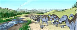 Archivo:Maiasaura herd pano