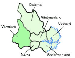 Provincias históricas en Svealand