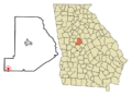 Monroe County Georgia Incorporated and Unincorporated areas Culloden Highlighted
