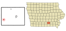 Monroe County Iowa Incorporated and Unincorporated areas Melrose Highlighted.svg