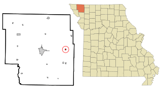 Nodaway County Missouri Incorporated and Unincorporated areas Ravenwood Highlighted.svg
