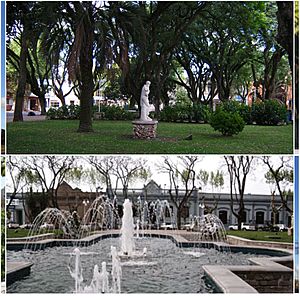 Archivo:Plaza de Treinta y tres, Estatua y Fuente