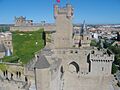 Vista del interior del Palacio Real de Olite desde una de las torres
