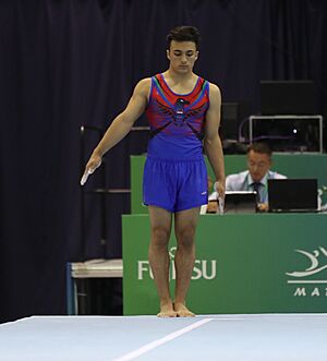 Archivo:2019-06-27 1st FIG Artistic Gymnastics JWCH Men's All-around competition Subdivision 3 Floor exercise (Martin Rulsch) 003