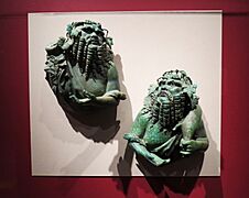 2 Roman bronze fulcra representing Silenus