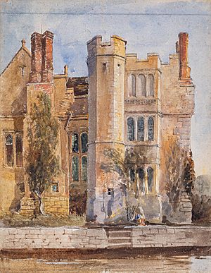 Archivo:Cox-Jnr-98093 - Hever Castle from the Moat - circa 1850