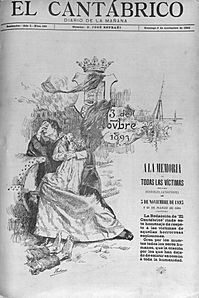 Archivo:El Cantábrico, Nov. 3rd 1895, front page, by Mariano Pedrero