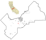 Fresno County California Incorporated and Unincorporated areas Raisin City Highlighted.svg