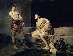 Archivo:Gladiadores después del combate, por José Moreno Carbonero