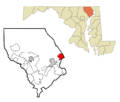 Harford County Maryland Incorporated and Unincorporated areas Havre de Grace Highlighted