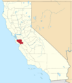 Map of California highlighting Santa Clara County