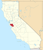 Mapa de California con la ubicación del condado de Santa Clara
