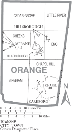 Archivo:Map of Orange County North Carolina With Municipal and Township Labels