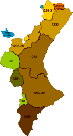 Archivo:Mapa de conquesta del Regne de valencia