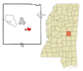 Neshoba County Mississippi Incorporated and Unincorporated areas Tucker Highlighted