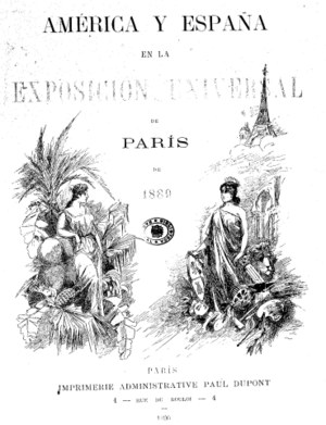 Archivo:Portada de la revista América y España en la Exposición Universal de 1889 (1890)