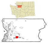 Snohomish County Washington Incorporated and Unincorporated areas Woods Creek Highlighted.svg