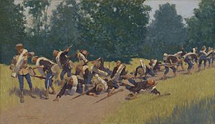 The Scream of Shrapnel at San Juan Hill by Frederic Remington 1898
