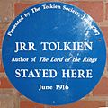 Tolkien's Plough and Harrow blue plaque
