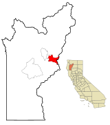 Trinity County California Incorporated and Unincorporated areas Lewiston Highlighted.svg