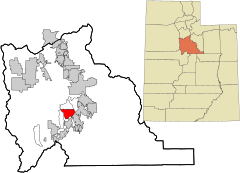Utah County Utah incorporated and unincorporated areas Benjamin highlighted.svg