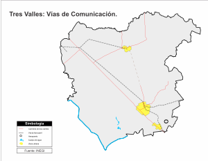 Archivo:Vías de comunicación de Tres Valles