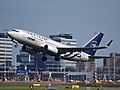 YR-BGF SkyTeam Tarom Romanian Air Transport boeing 737-700 takeoff from Schiphol (AMS - EHAM), The Netherlands, 17may2014, pic-1