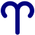 Aries symbol (bold, blue).svg