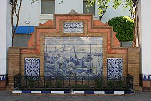 Archivo:Azulejo del cuadro Ayamonte de Sorolla-Plaza de la Laguna