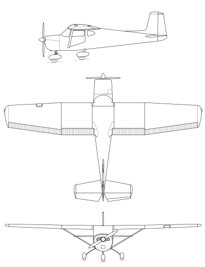 Archivo:Cessna 150 3-view line drawing