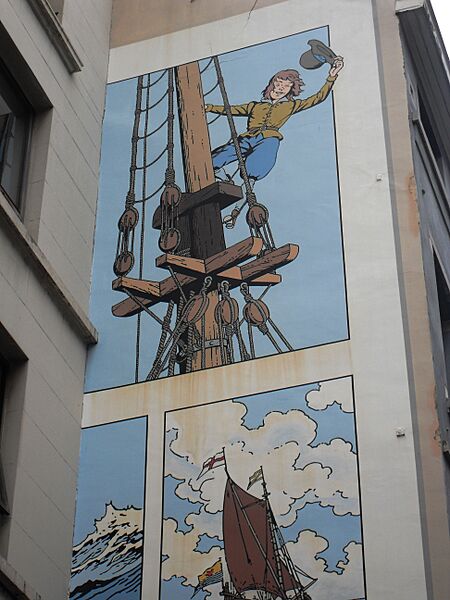 Archivo:Comic wall Cori le Moussaillon by Bob de Moor. Brussels