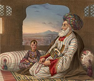 Archivo:Dost Mohammad Khan of Afghanistan with his son