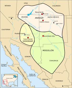 Archivo:Map Anasazi, Hohokam and Mogollon cultures-es