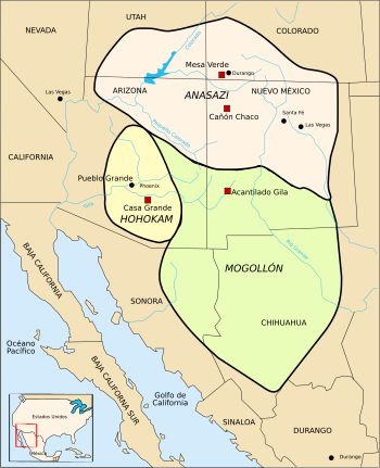 Archivo:Map Anasazi, Hohokam and Mogollon cultures-es