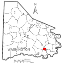 Map of Beallsville, Washington County, Pennsylvania Highlighted.png