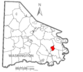 Map of Bentleyville, Washington County, Pennsylvania Highlighted