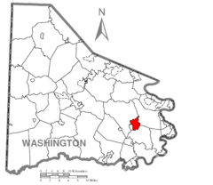 Map of Bentleyville, Washington County, Pennsylvania Highlighted.png