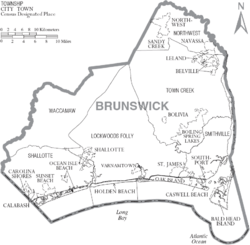Archivo:Map of Brunswick County North Carolina With Municipal and Township Labels