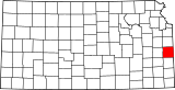 Map of Kansas highlighting Linn County.svg