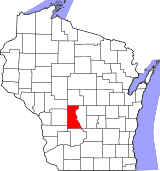 Map of Wisconsin highlighting Juneau County.svg