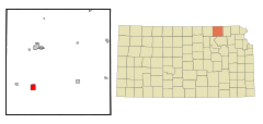 Marshall County Kansas Incorporated and Unincorporated areas Blue Rapids Highlighted.svg