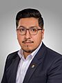 Omar Al Yabhat Yujra Santos. Official portrait, 2020. Chamber of Deputies of Bolivia