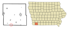 Page County Iowa Incorporated and Unincorporated areas Blanchard Highlighted.svg