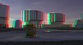 The giant domes of the VLT open as the sun sets - 3D