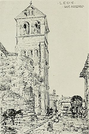 Archivo:1872, An architect's note-book in Spain, principally illustrating the domestic architecture of that country, plate 08, León, Church of San Isidro (cropped)