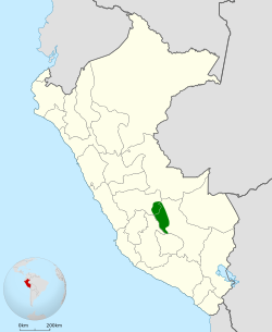 Distribución geográfica del piscuiz de Vilcabamba.
