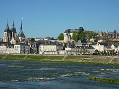 Blois, vu de la rive gauche (rive sud) de la Loire
