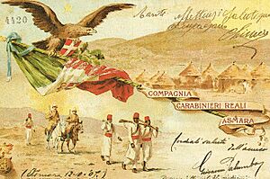 Archivo:Cartolina dei Carabinieri Reali spedita dalla Colonia Eritrea dell'Asmara (1907)