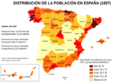 Densidades de población en España (1857)