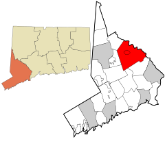 Fairfield County Connecticut incorporated and unincorporated areas Newtown highlighted.svg